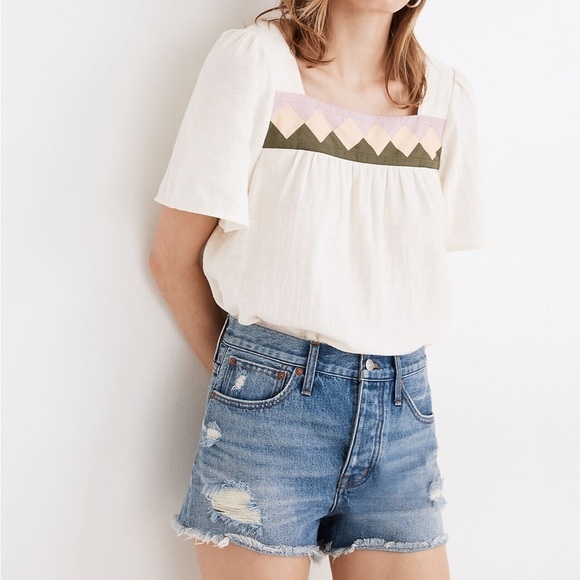 Madewell Relaxed Denim Shorts in Homecrest Wash: Ripped Edition - Picture 1 of 12